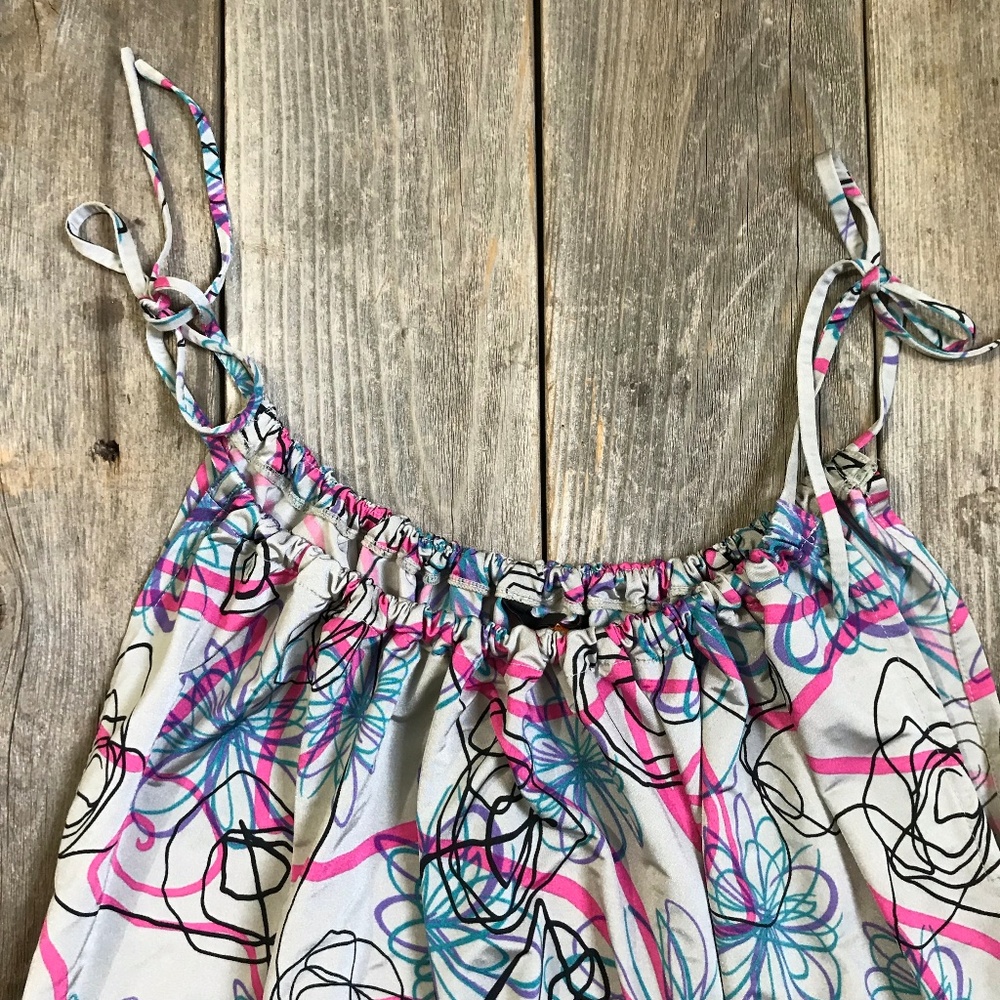 Abstract Print Draw String Tank Top Size M - Picture 5 of 6